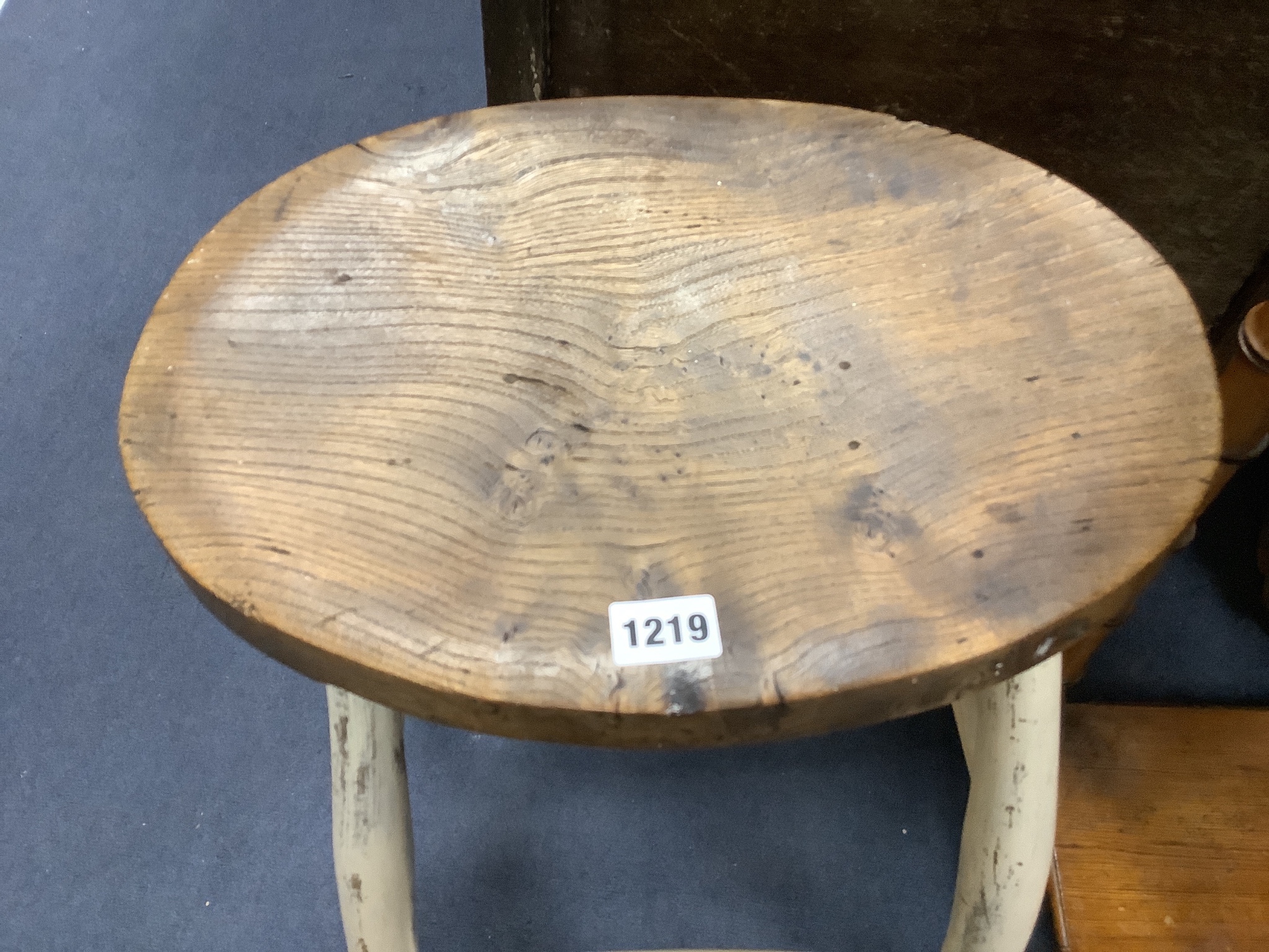 An elm seat / stool and one other
